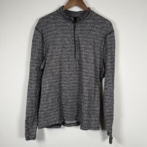 Lululemon Pullover Men Large Gray Black Surge Warm Half Zip Training Performance